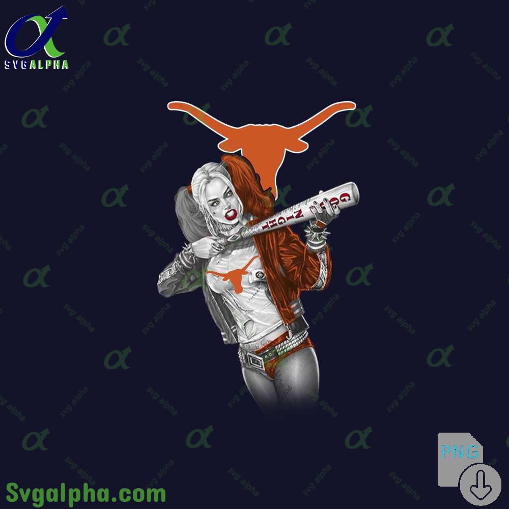Longhonrns Harley Quinn Bad Girl Fan Art Design Png File Download