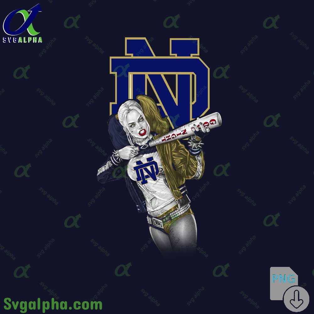 Notre Dame Harley Quinn Bad Girl Fan Art Design Png File Download