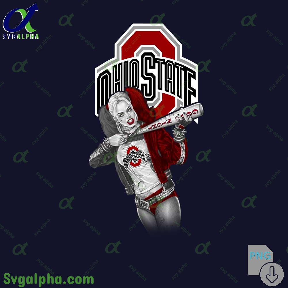 Ohio State Harley Quinn Bad Girl Fan Art Design Png File Download
