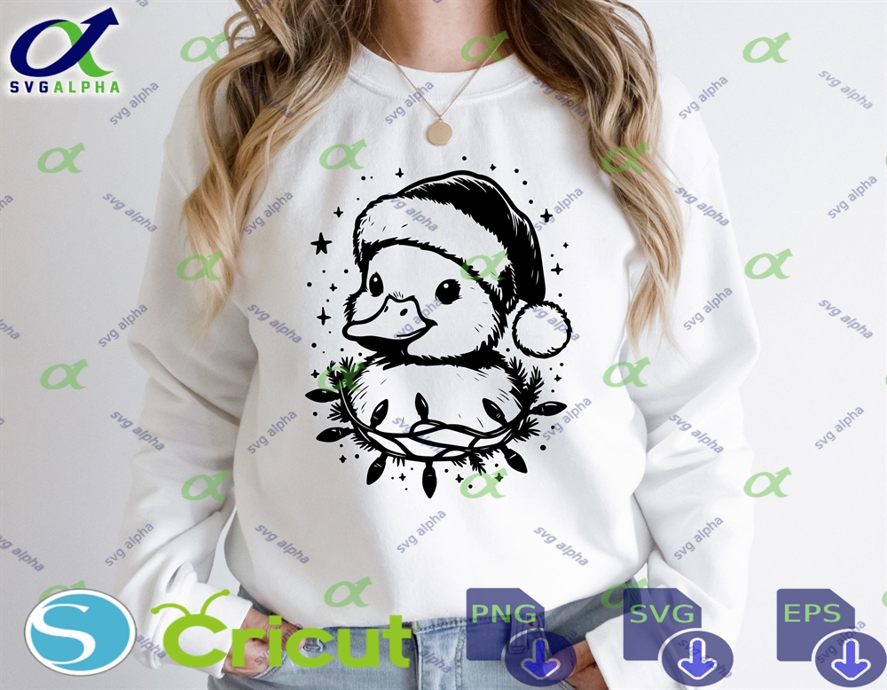 Duck Svg Png Christmas Shirt Happy Merry Farmer Lover Cute