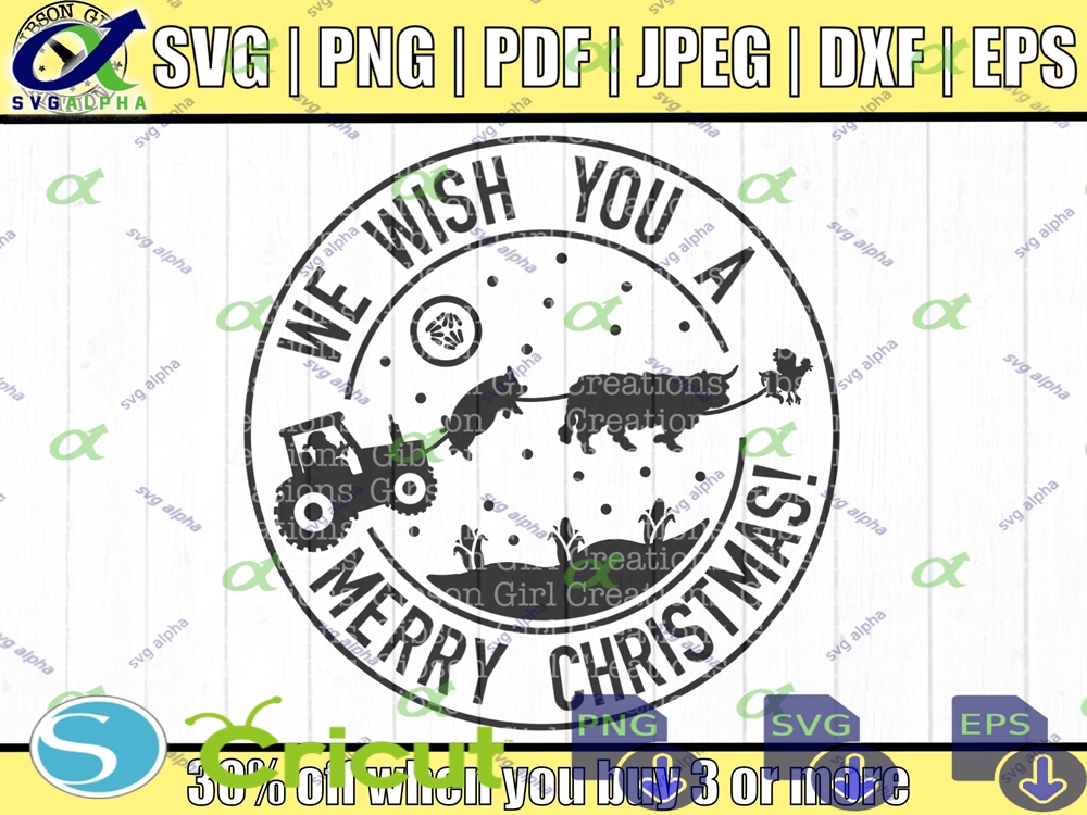 Farm Christmas Svg Tractor Santa Cut File For Cricut Funny Farmhouse Decor