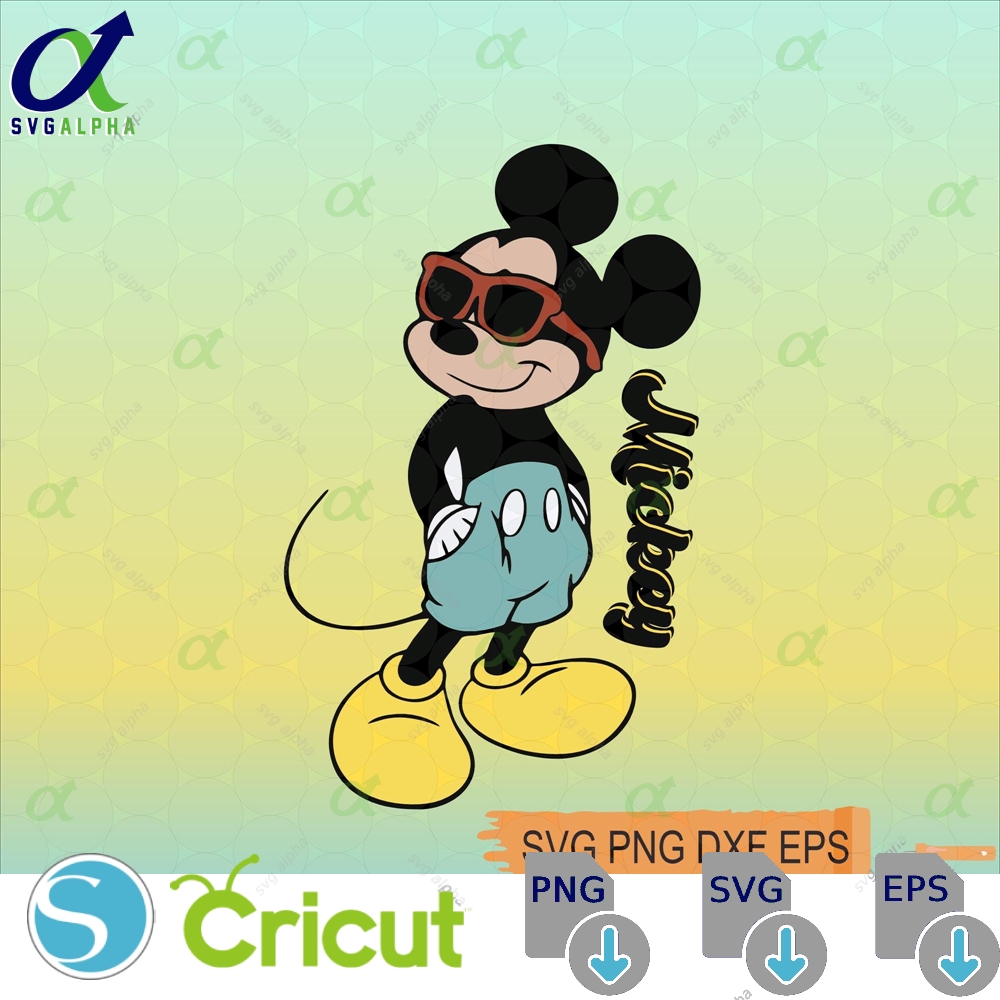 Mickey With Sunglasses Svg Silhouette Cut File Dxf Png Mouse Download For Cricut Digital