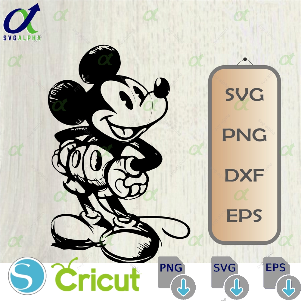 Mickeymouse Svg Png Dxf Classic Mickey Sketched Disneyvacation Shirts Silhouette Cricut Cut File Design Mickeydisney