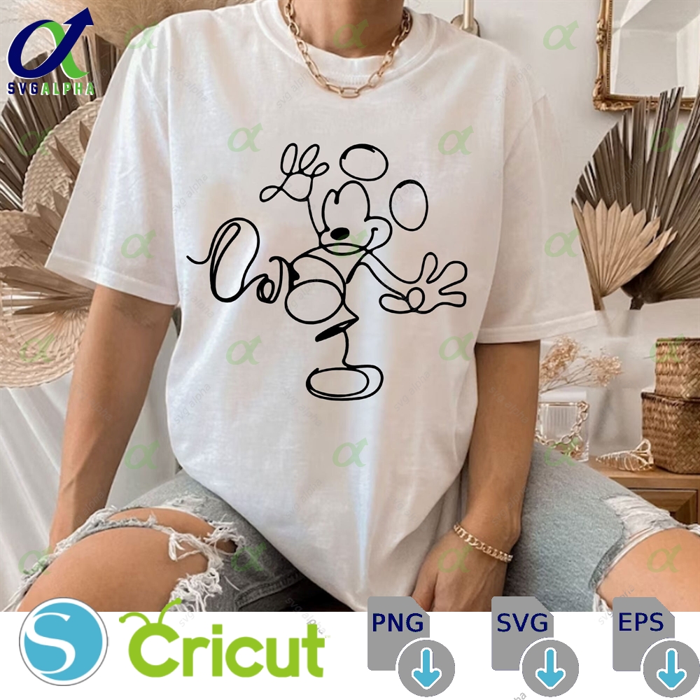 Mickeyy Mouse With Lines Svg Family Trip Customize Gift Vinyl Cut File Pdf Jpg Png Ai Printable Design