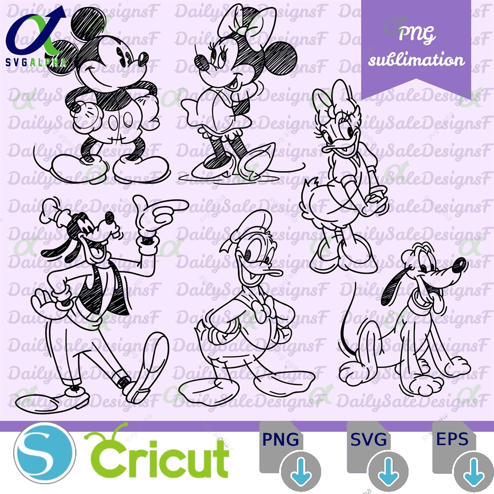 Mouse Sketch Svg Png Family Vacation Instant Dxf Download Printable Design For Cricut Cutting File Viny Cut