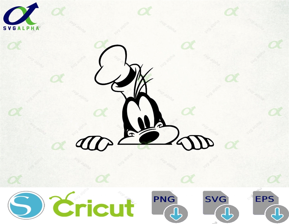Peeking Goofy Instant Download Digital File Svg Png Eps Jpg And Dxf Clip Art For Cricut Silhouette Other Cutting Software