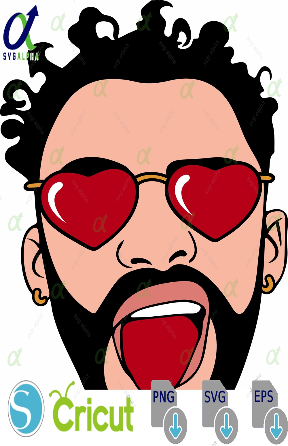 Bad Bunny Heart Sunglasses File Png Svg Jpgdigital Download Onlyvalentines Files Shape Digital Valentines