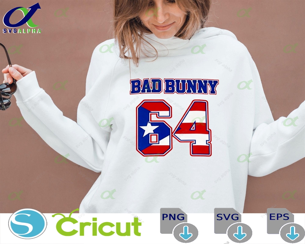 Bad Bunny S 64 Png Puerto Rico Football Patriotic Game Day Print Digital Download