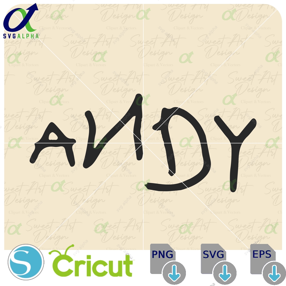 Andy Text Font Letters Svg Toy Story Woody Buzz Lightyear Customize Gift Vinyl Cut File Pdf Png Design