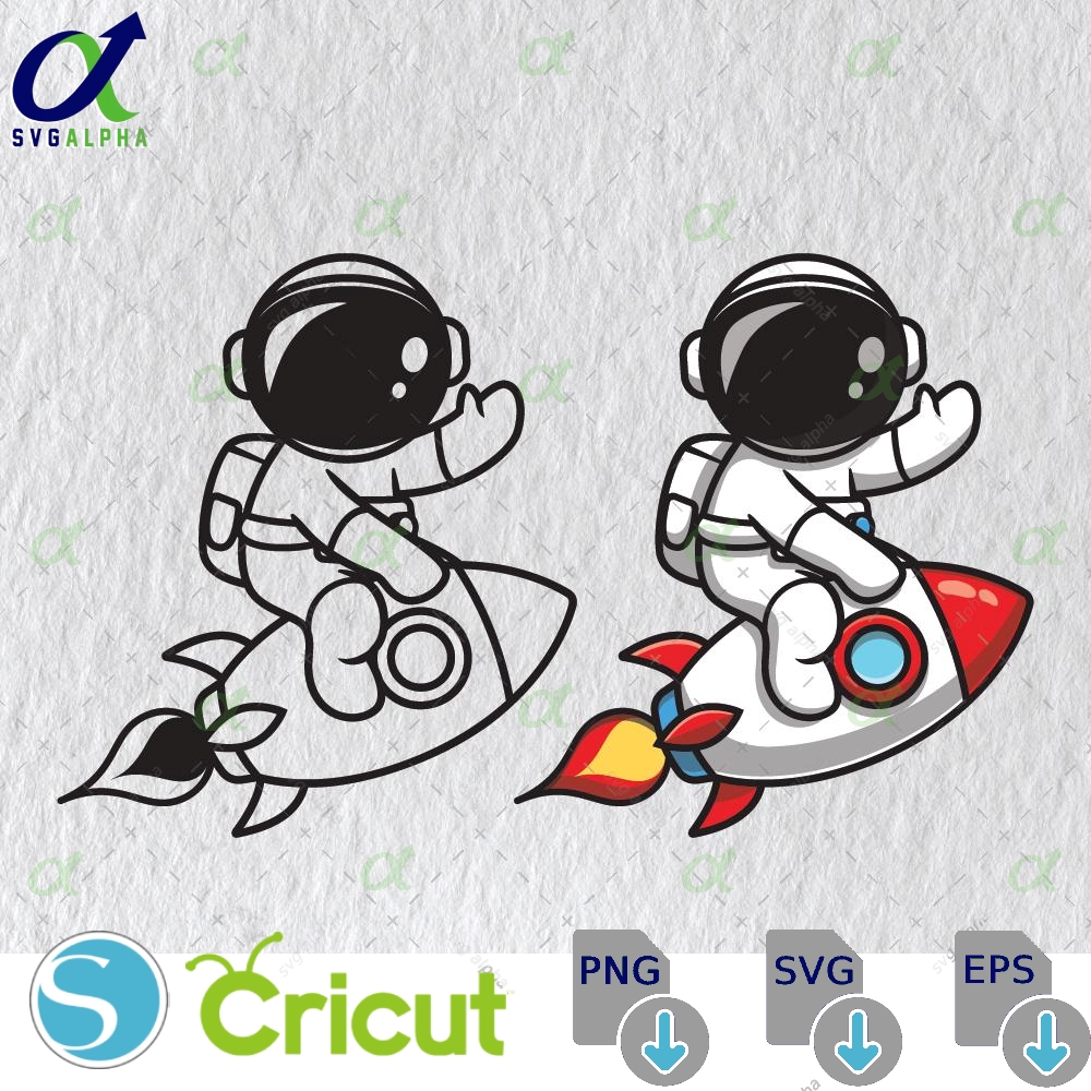 Astronaut Svg Kid Cute Spaceman Clipart Png Transparent Instant Download File