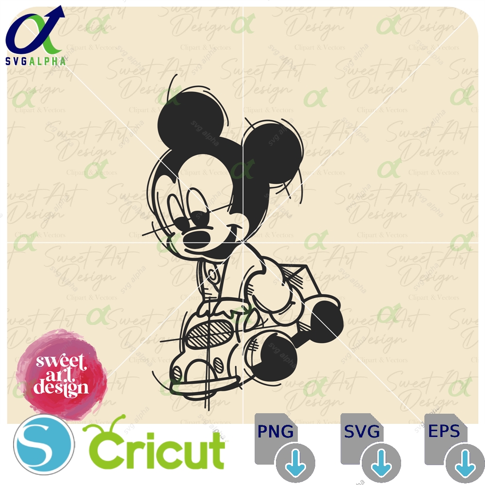Baby Mickeyy Mouse Svg Sketch Family Trip Customize Gift Vinyl Cut File Pdf Jpg Png Ai Printable Design