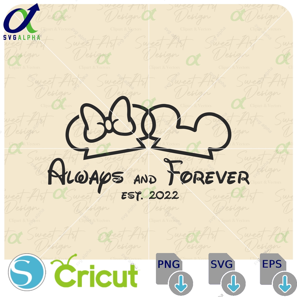 Couple Mouse Ears Svg Always And Forever Design Digital Download