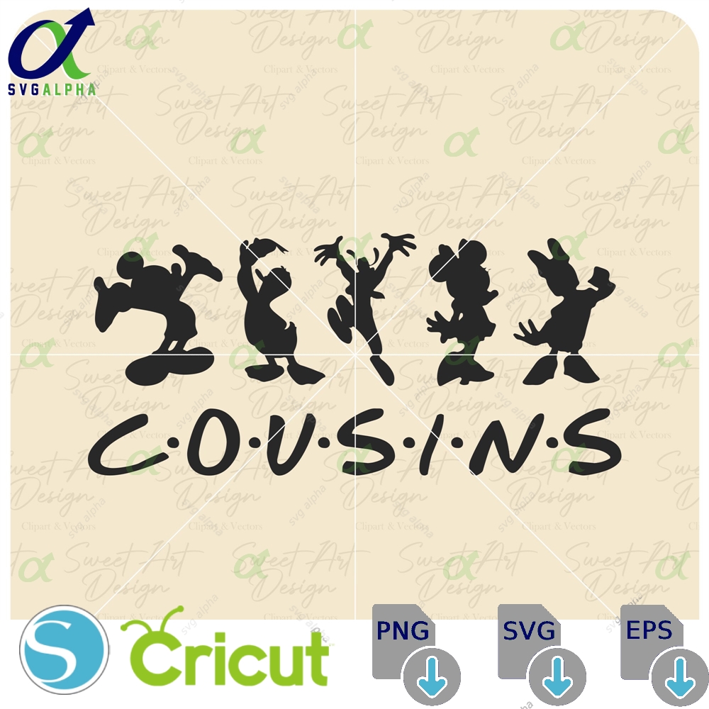 Cousins Cartoon Characters Friends Svg Magical Family Trip Customize Gift Vinyl Cut File Pdf Png Ai Printable Design