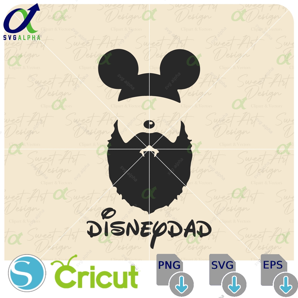 Disneydad Svg Mouse Ears And Beard Family Trip Customize Gift Vinyl Cut File Pdf Jpg Png Printable Design