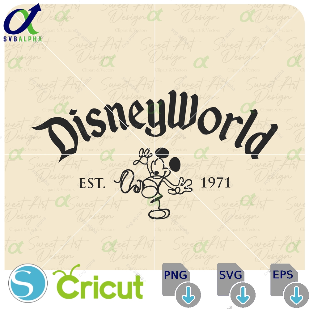 Disneyworld 1971 Text Svg Customize Family Trip Mouse Gift Vinyl Cut File Pdf Png Printable Design