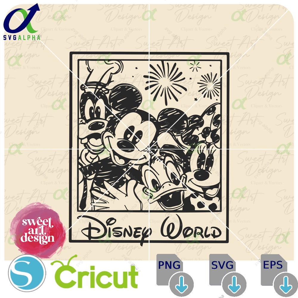 Disneyworld Svg All Characters Selfie Customize Family Trip Mouse Gift Vinyl Cut File Pdf Png Design