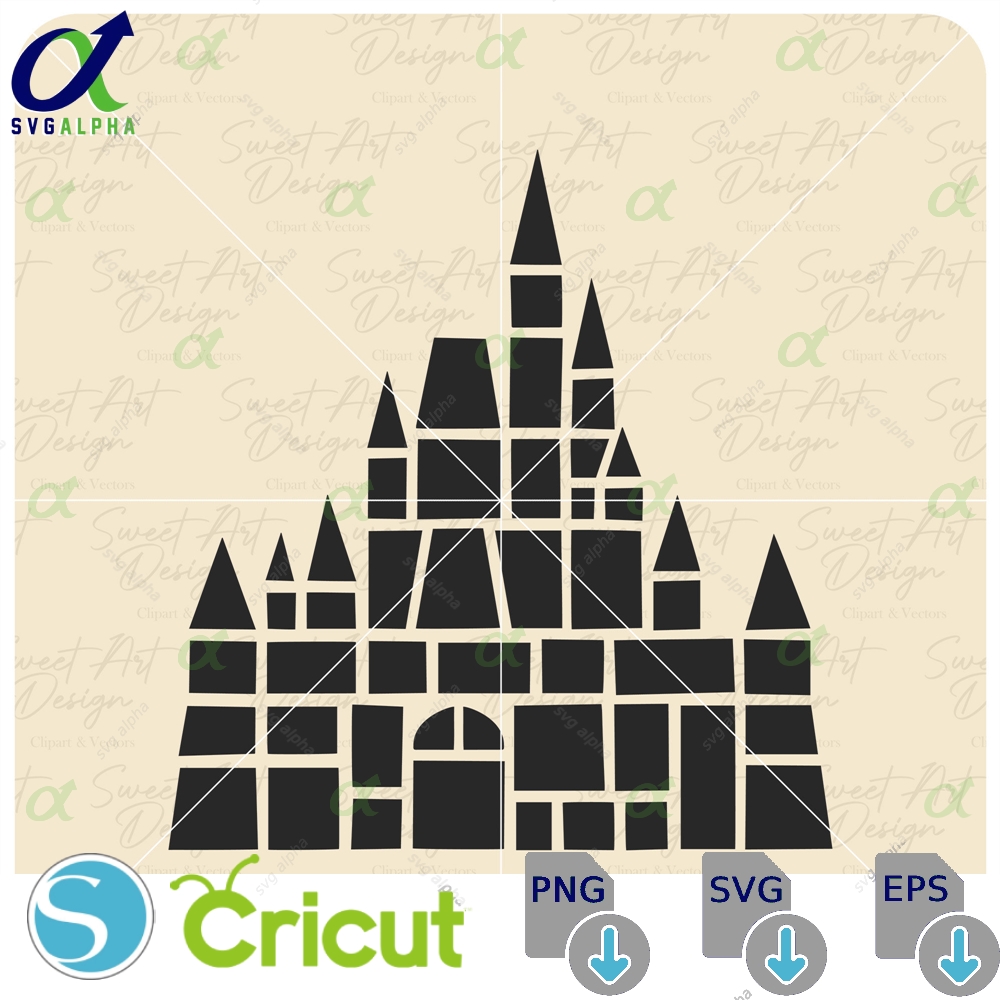 Disneyy Castle Fab 50 Svg Magical Blocks Family Trip Customize Gift Vinyl Cut File Pdf Png Ai Printable Design