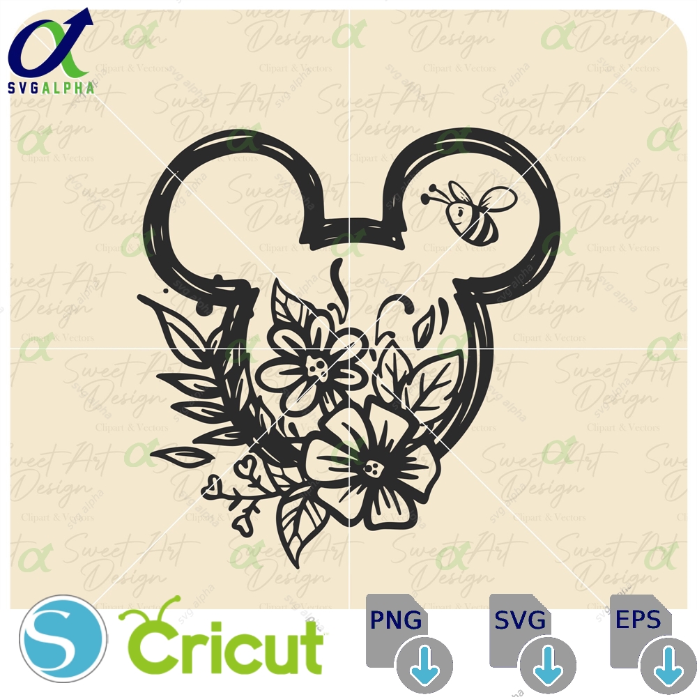 Floral Minnie Mouse Svg Flower Kingdom Design Digital File