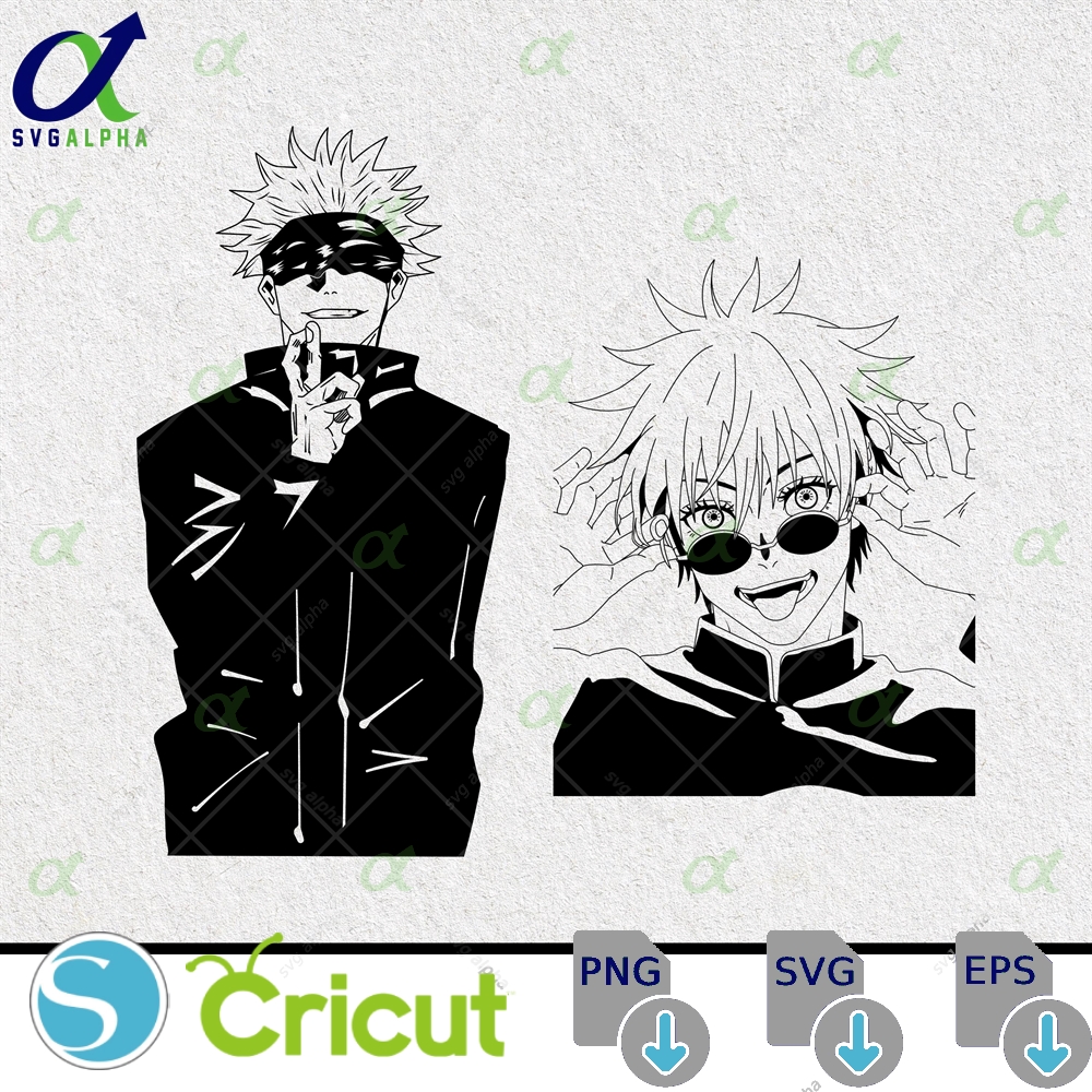 Gojo Silhouette Svg Satoru Anime Eyes Blindfold Png Jujutsu Sorcerer Manga Vector Digital Download