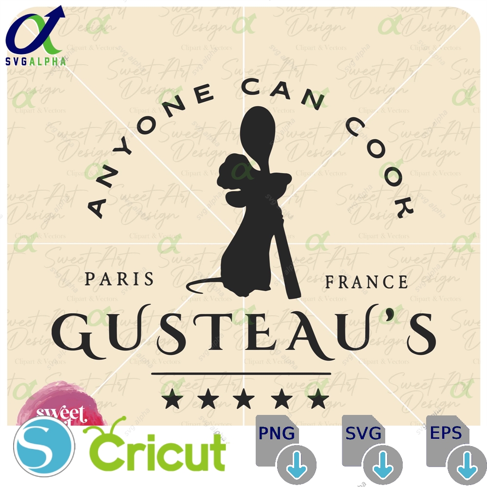 Gusteau S Svg Little Chef Png Anyone Can Cook Ratatouille Printable Files Cut
