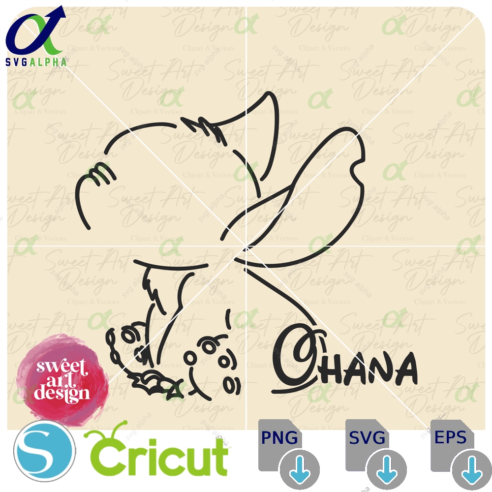 Lilo And Stitch Svg Ohana Cartoon Character Customize Gift Vinyl Cut File Pdf Dxf Png Printable Design