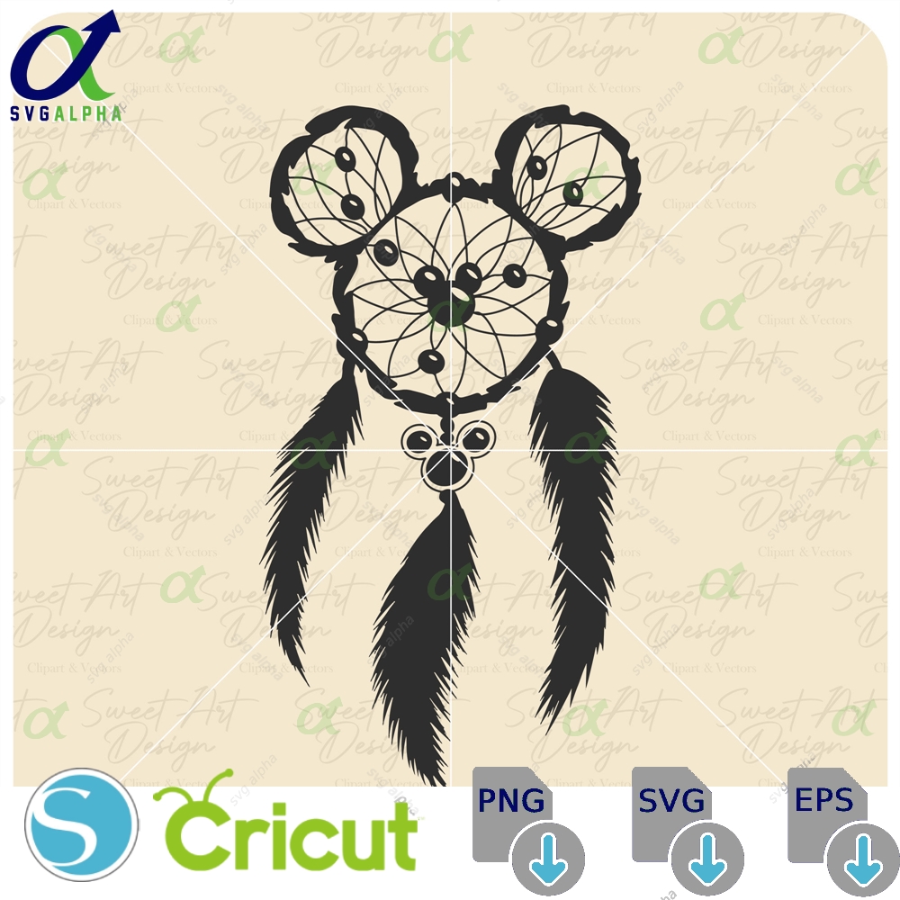 Magical Dreamcatcher Svg Mouse Ears Dreamcather Family Trip Customize Gift Vinyl Cut File Pdf Jpg Png Design
