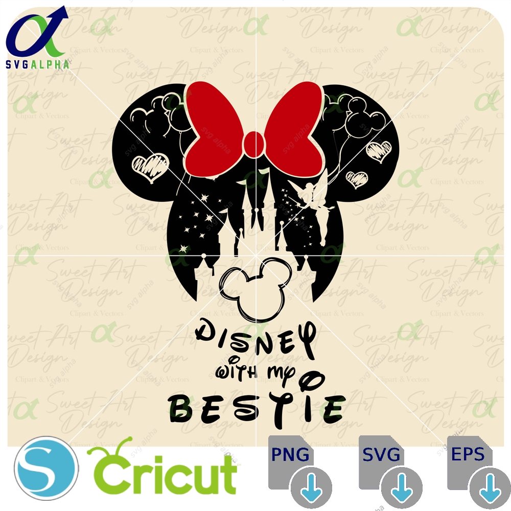 Magical Kingdom With My Bestie Red Bow Svg Mouse Family Trip Customize Gift Vinyl Cut File Pdf Jpg Png Ai Printable