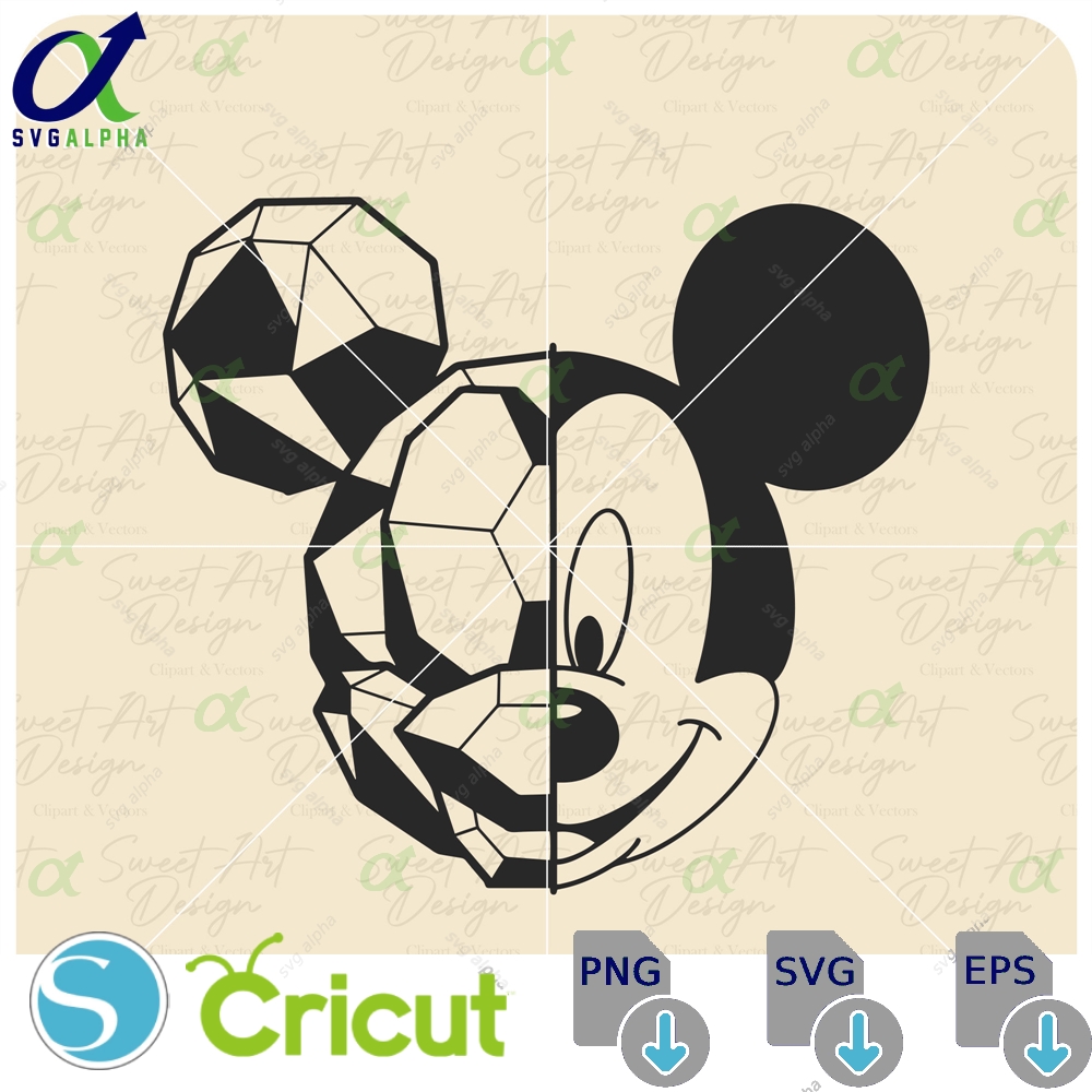 Magical Mouse Diamond Svg Half Sketch Family Trip Customize Gift Vinyl Cut File Pdf Jpg Png Ai Printable Design