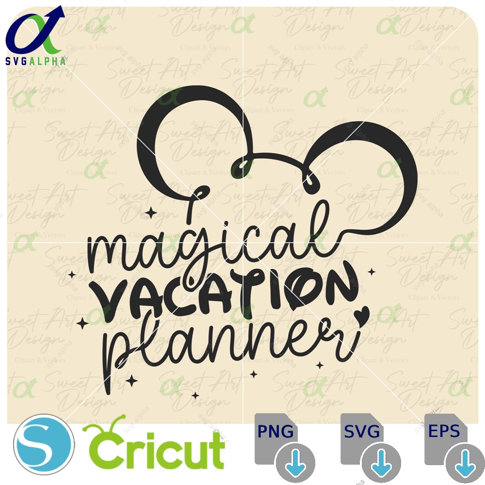 Magical Vacation Planner Svg Kingdom Family Trip Customize Gift Vinyl Cut File Pdf Png Printable Design