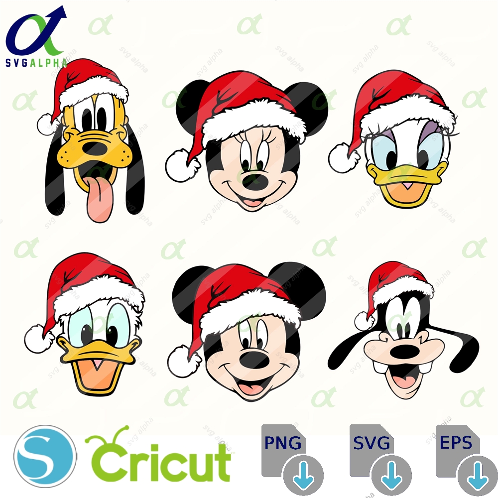 Mickey And Friends Christmas Svg Bundle Family Xmas Trip Png Dxf Jpg