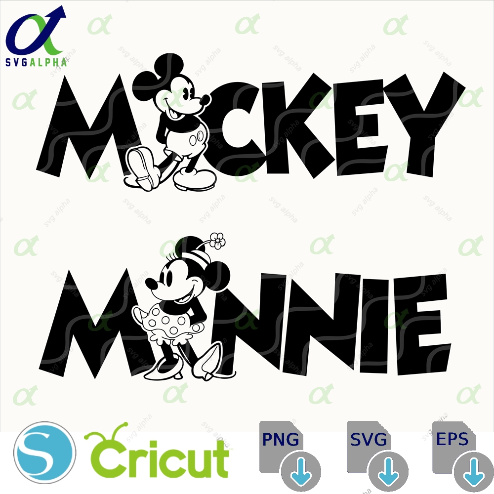 Mickey And Minnie Mouse Svg Png Cricut Cut Files Digital Download