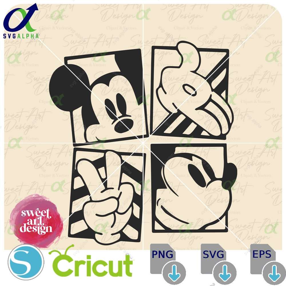 Mickeyy In Squares Svg Valentine S Day Family Trip Customize Gift Vinyl Cut File Pdf Jpg Png Ai Printable Design