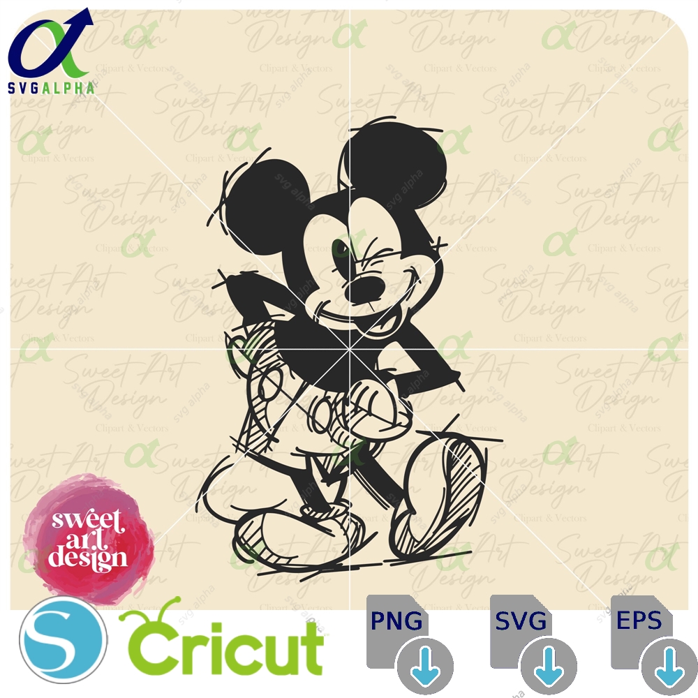Mickeyy Mouse Blinks Svg Sketch Family Trip Customize Gift Vinyl Cut File Pdf Jpg Png Printable Design