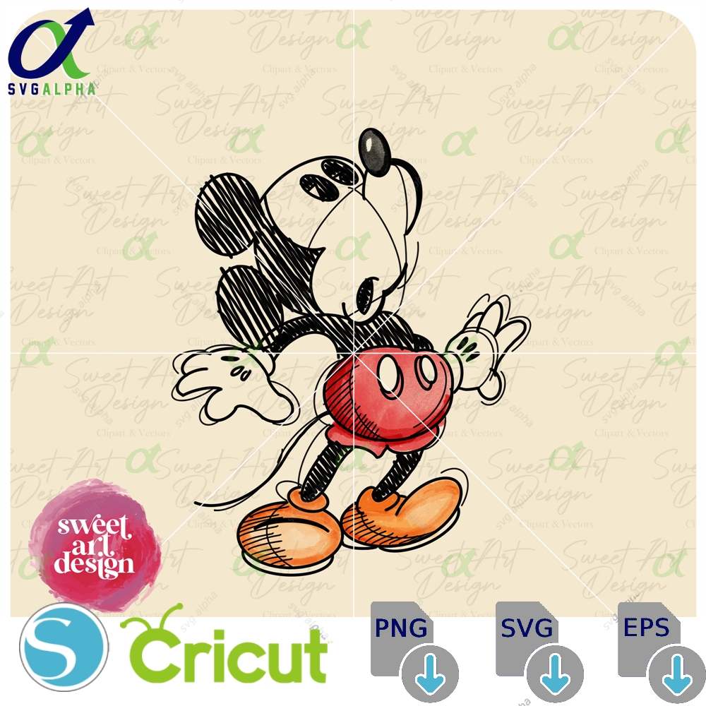 Mickeyy Mouse Colorful Png Sketch Family Trip New Customize Gift Sublimation Printable Design File
