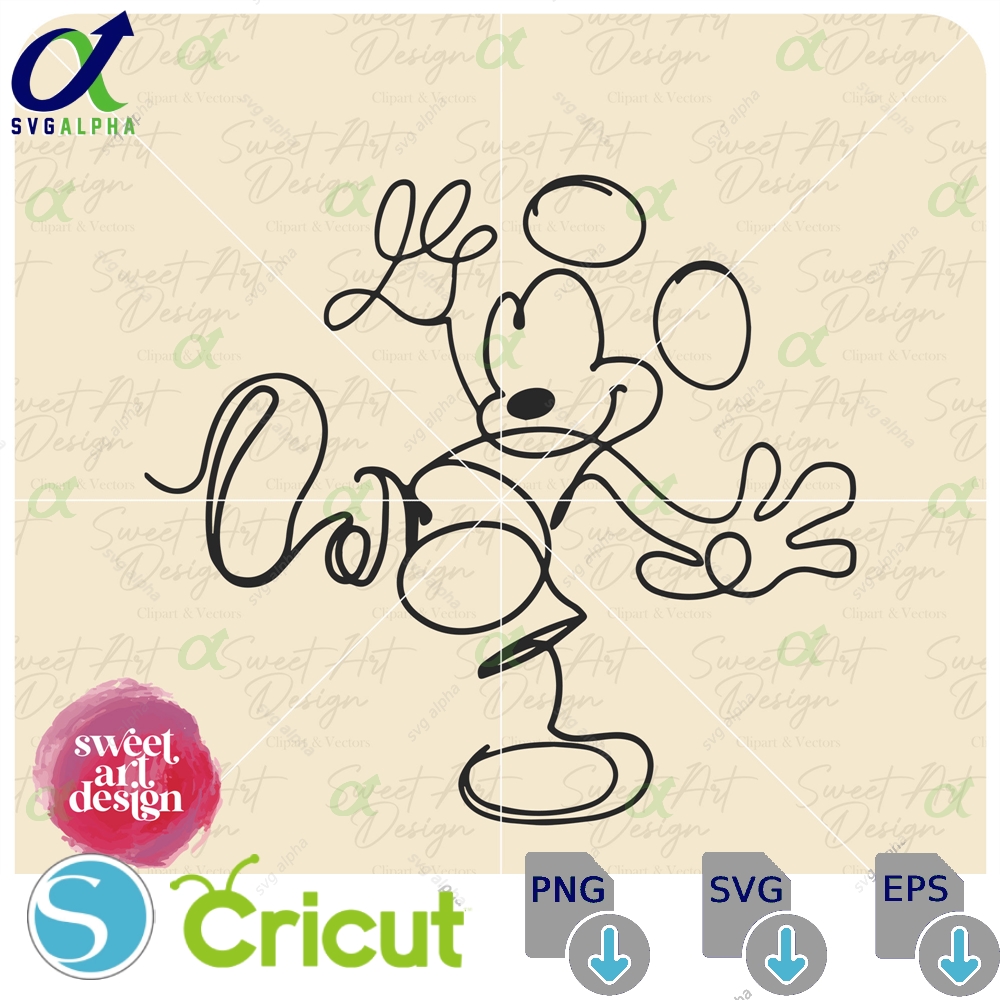 Mickeyy Mouse With Lines Svg Family Trip Customize Gift Vinyl Cut File Pdf Jpg Png Ai Printable Design