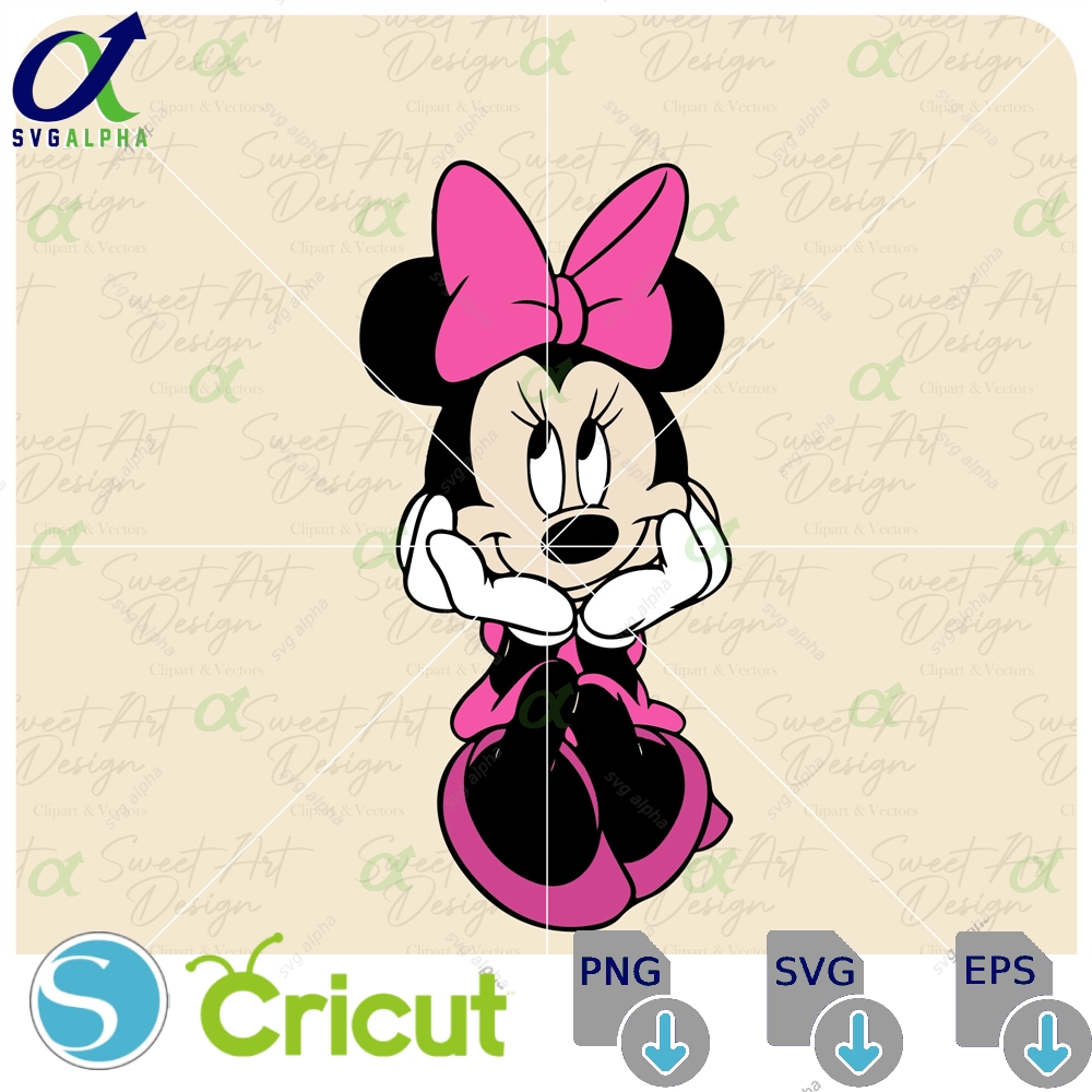 Minnie Mouse Sitting Svg Family Vacation Gift Digital File