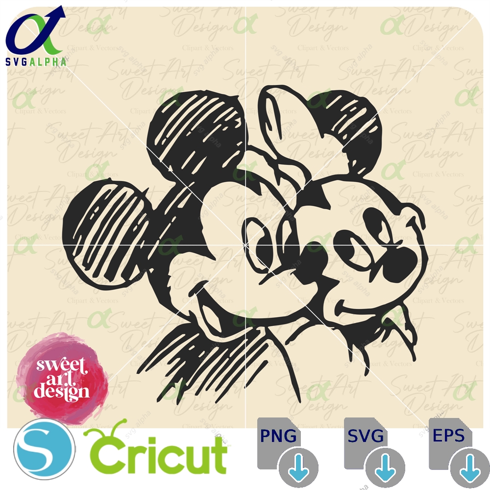 Minnie Mouse Sketch Version Svg Family Trip Vacation Customize Gift Vinyl Cut File Pdf Jpg Png Ai Printable Design