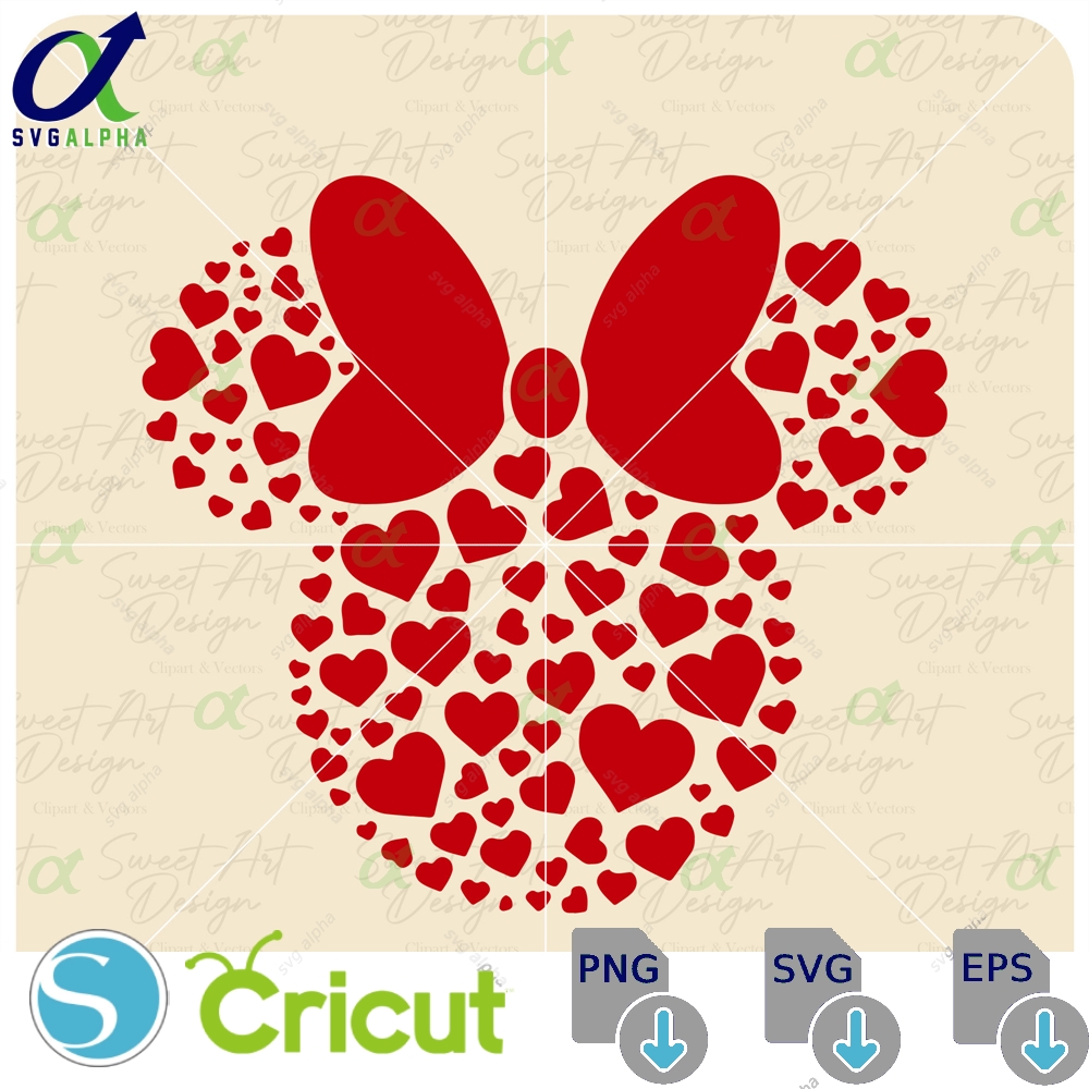 Minnie Mouse With Hearts Svg Magical Trip Customize Gift Vinyl Cut File Pdf Jpg Png Ai Printable Design Files
