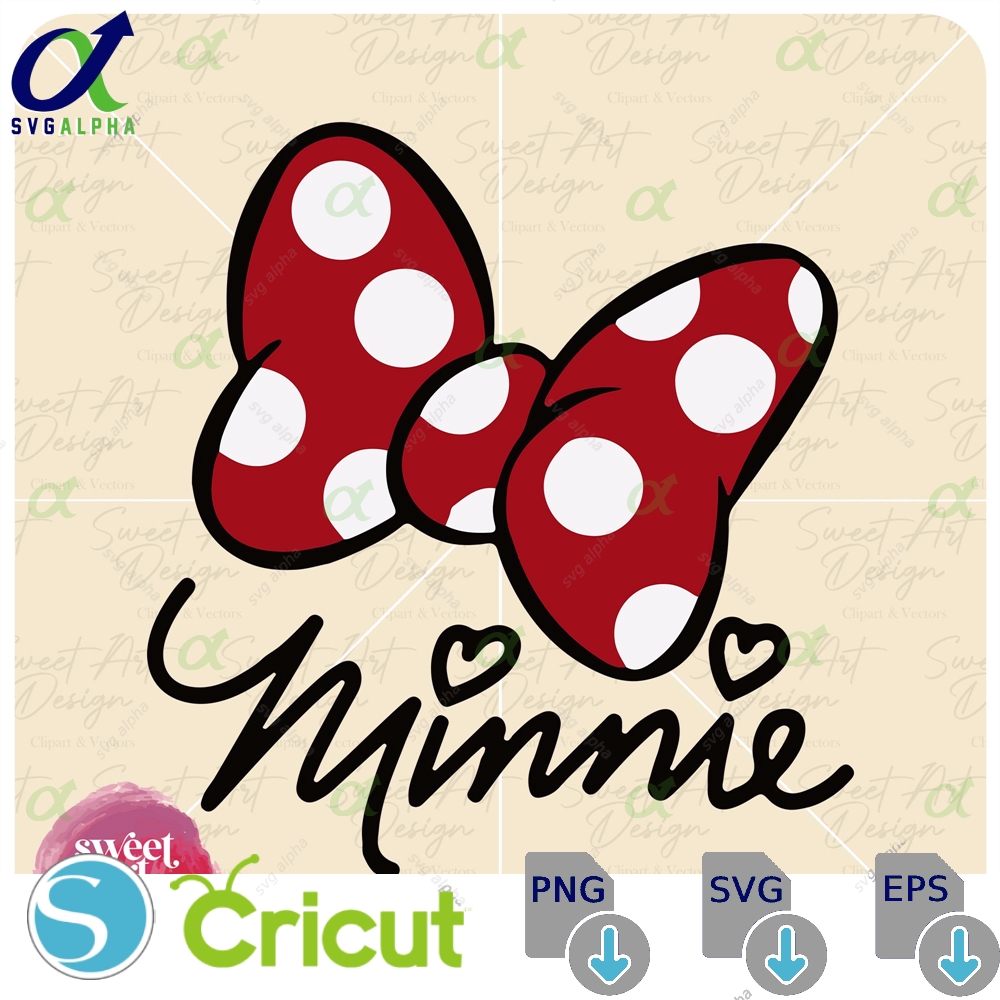 Minniee Mouse Bow Svg And Co Family Trip Customize Gift Vinyl Cut File Pdf Jpg Png Ai Printable Design