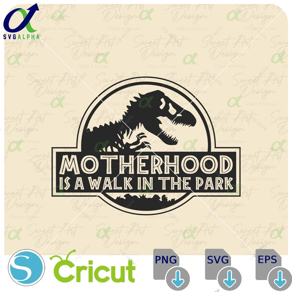 Motherhood Dinosaur Svg Jurassic Park Inspired Design Digital File