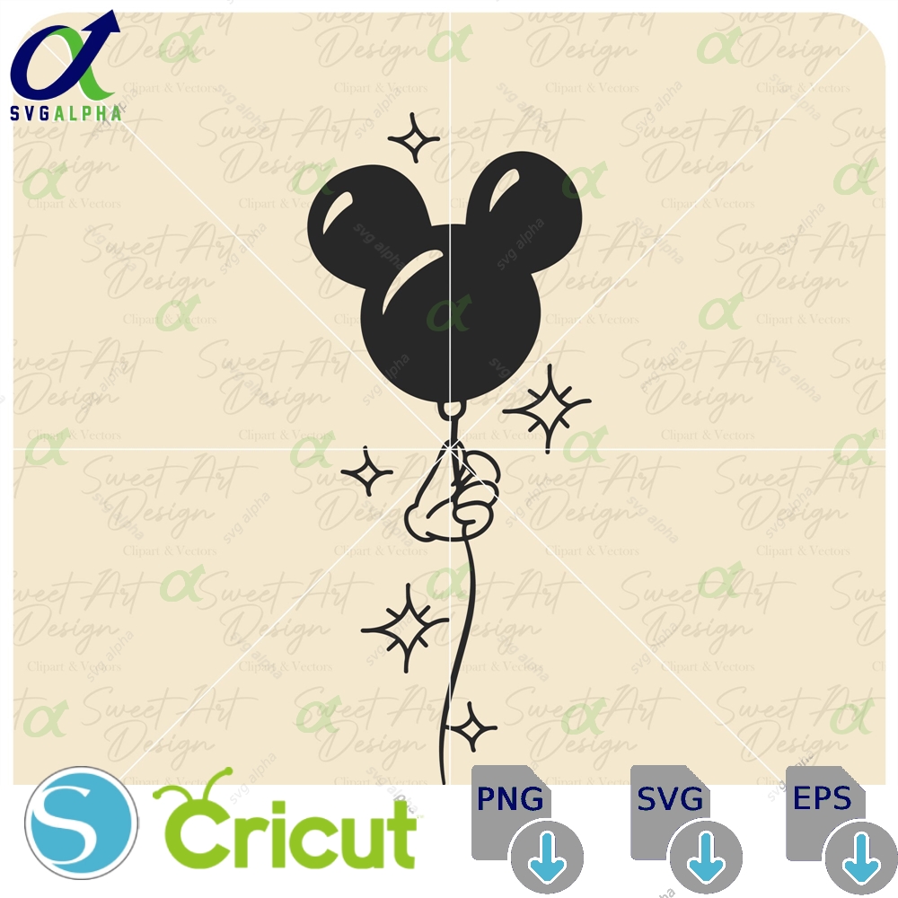 Mouse Hand And Balloon Svg Family Trip Customize Gift Vinyl Cut File Pdf Jpg Png Ai Printable Design