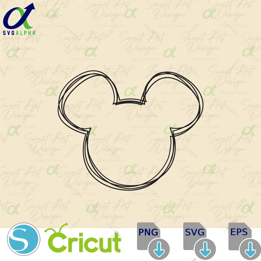 Mouse Outline Svg Family Vacation Design Digital Files