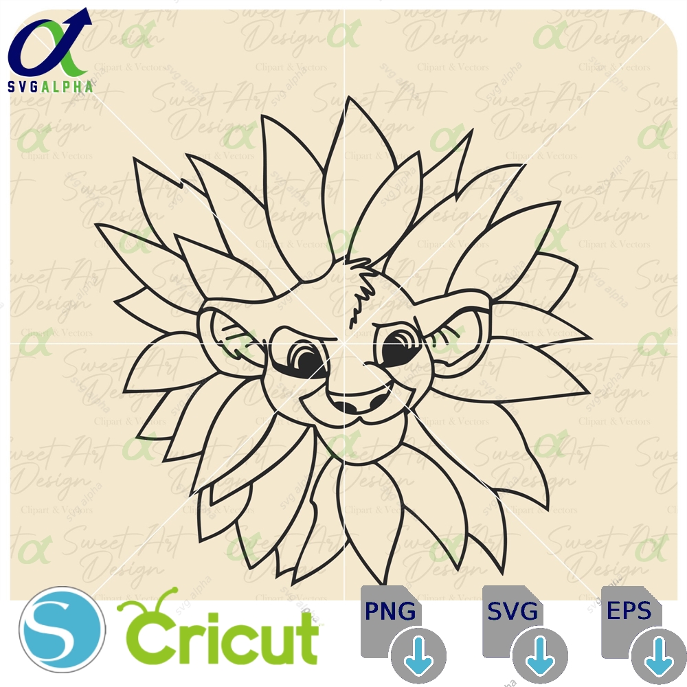 Simba Flower Svg Lion King Family Fsmily Trip Customize Vinyl Cut File Pdf Jpg Png Ai Printable Design Files