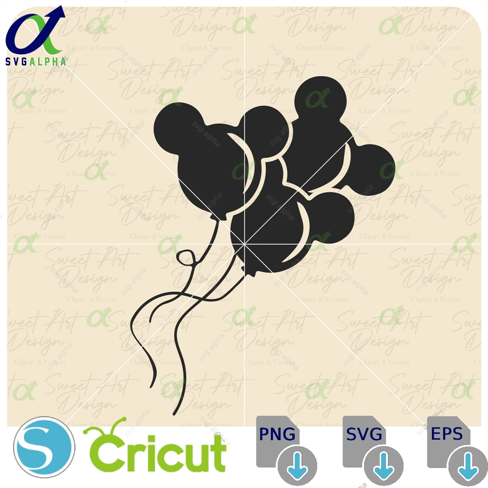 Three Mouse Balloons Svg Family Vacation Customize Gift Vinyl Cut File Pdf Jpg Png Ai Printable Design Files