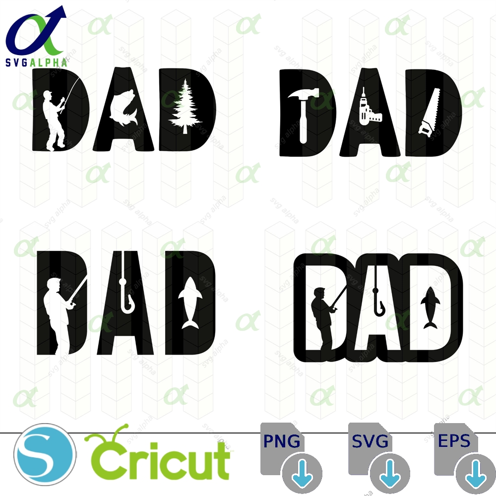 Dad Fishing Svg And Tools Sign Father S Day Digital Download Cricut Cut Files