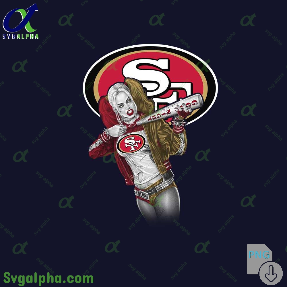 49ers Harley Quinn Bad Girl Fan Art Design Png File Download