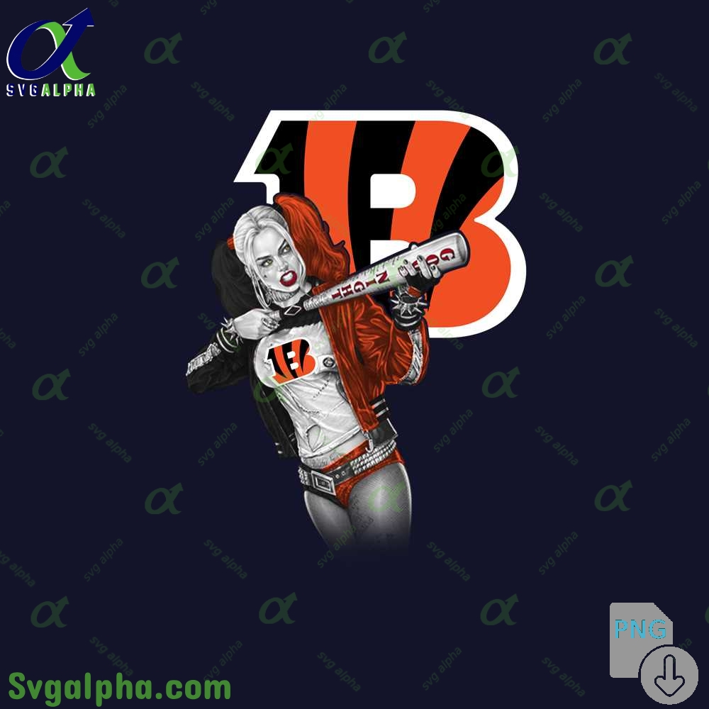 Bengals Harley Quinn Bad Girl Fan Art Design Png File Download