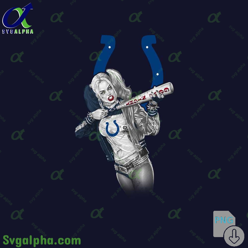 Colts Harley Quinn Bad Girl Fan Art Design Png File Download