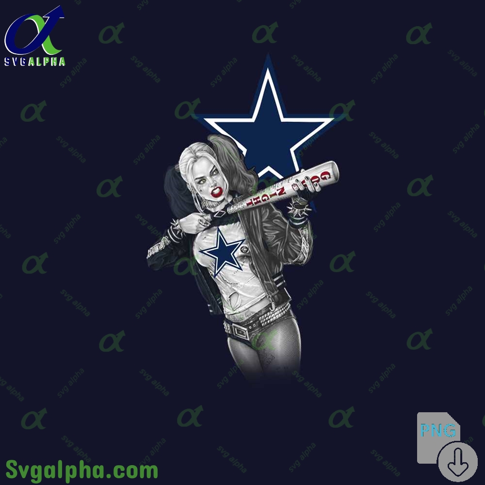 Cowboys Harley Quinn Bad Girl Fan Art Design Png File Download