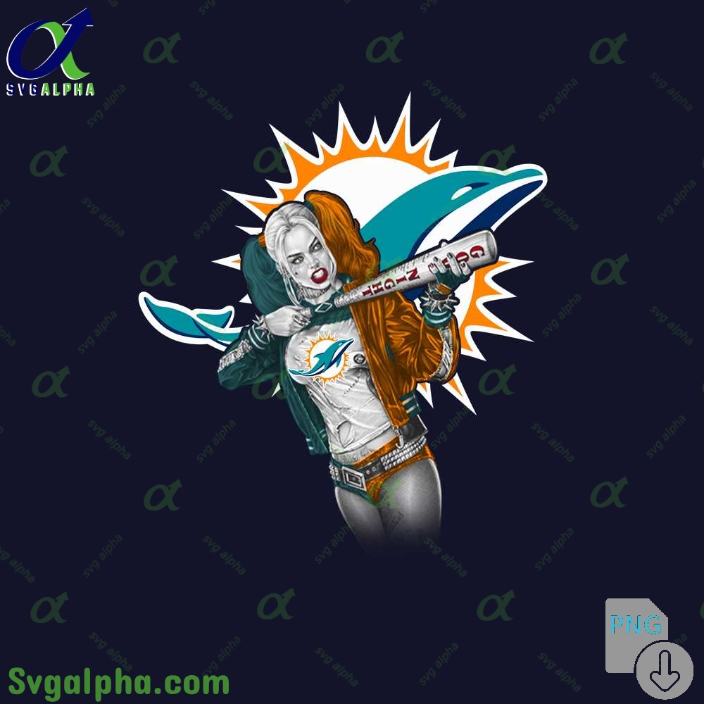 Dolphins Harley Quinn Bad Girl Fan Art Design Png File Download